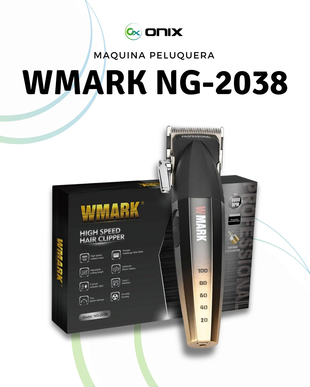 MÁQUINA CORTAR CABELLO PROFESIONAL WMARK NG - 2038