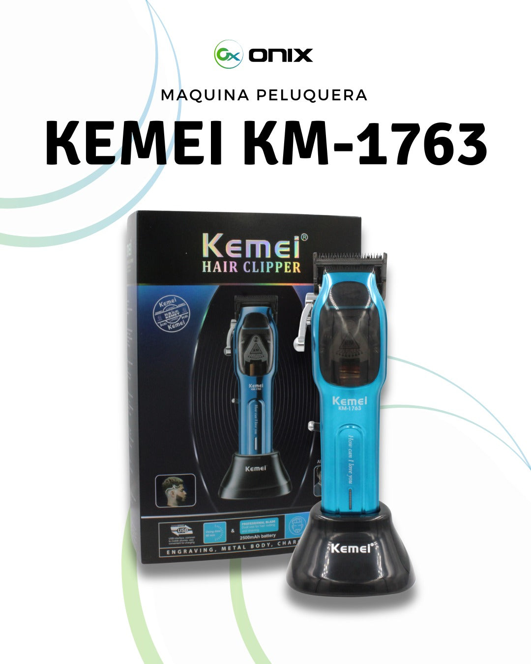 MÁQUINA PELUQUERA PROFESIONAL KEMEI KM -1763