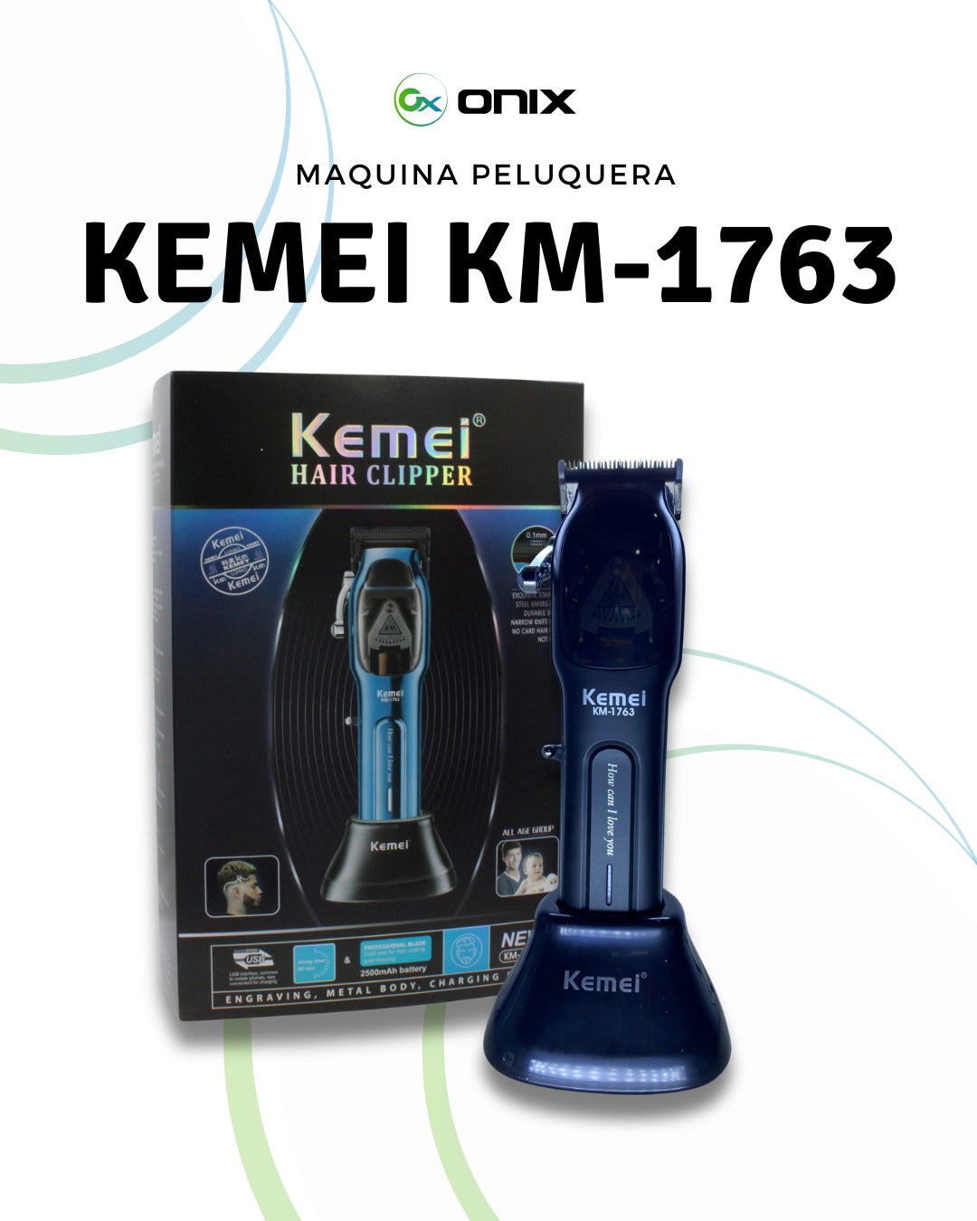 MÁQUINA PELUQUERA PROFESIONAL KEMEI KM -1763